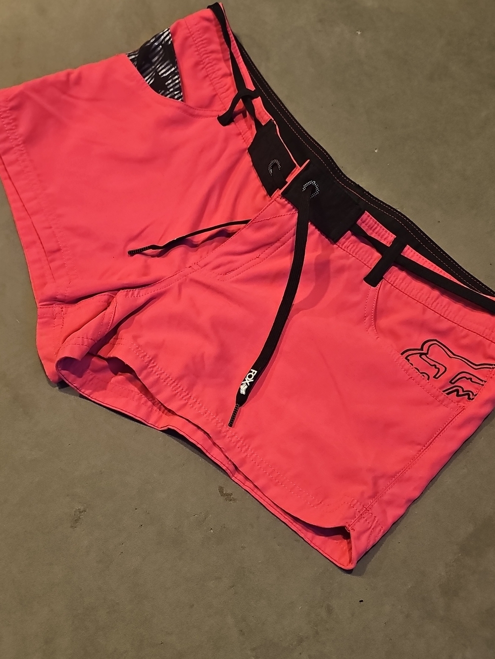 Fox Women's Bright Coral Athletic Shorts with Black Trim